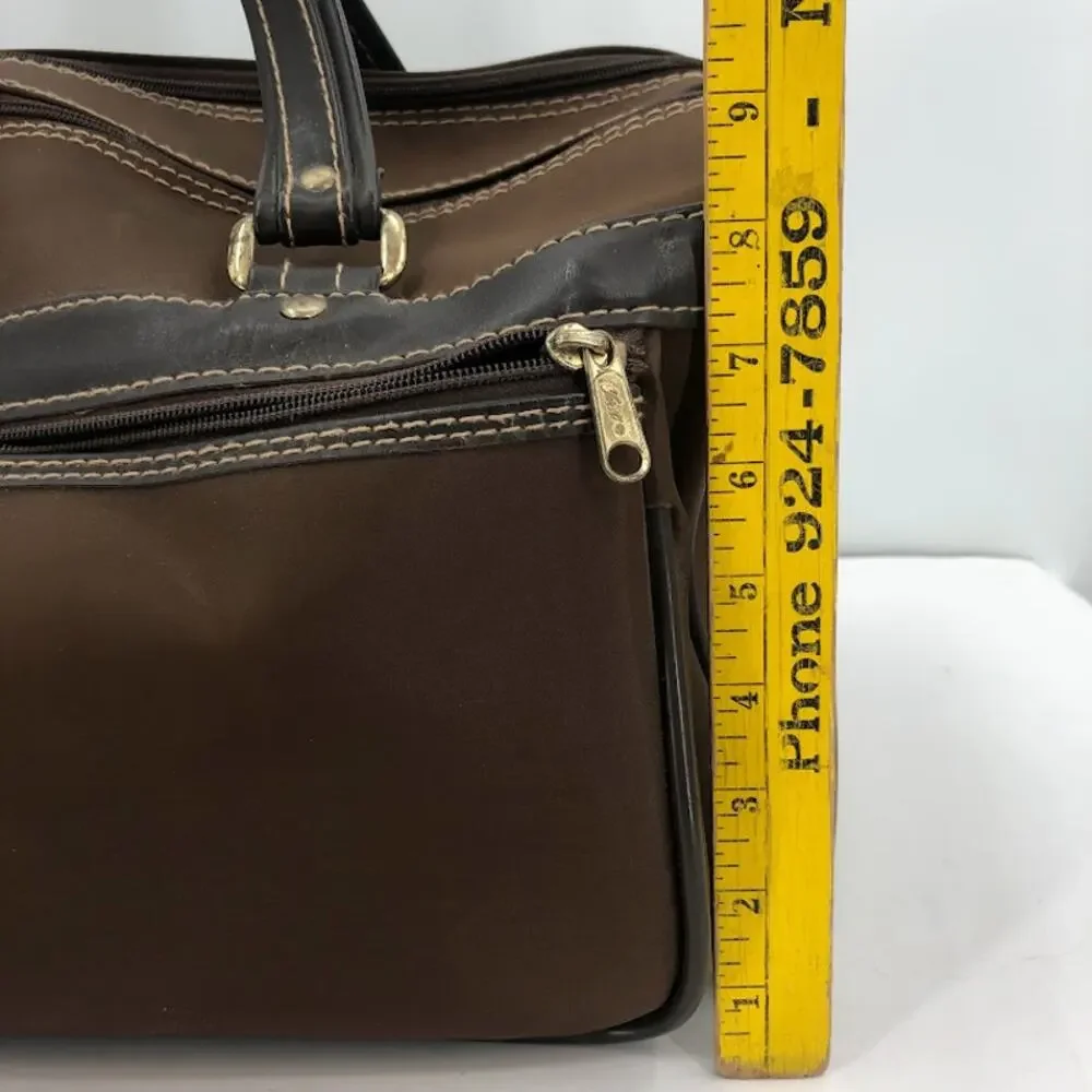 Verdi International VINTAGE Travel Tote top handle duffle Gym bag Carry on Brown
